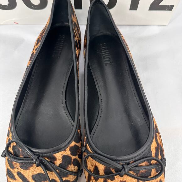SCHUTZ New in Box Arissa Leopard Ballerina Square Toe Flats in Leopard // 9.5 - Picture 6 of 9